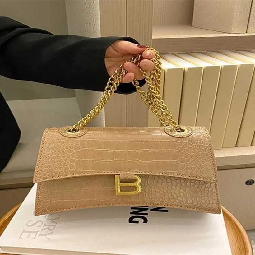 Sac à main de styliste Crocodile pour femmes, petit sac carré à une épaule avec croix Oblique, sablier, 2023