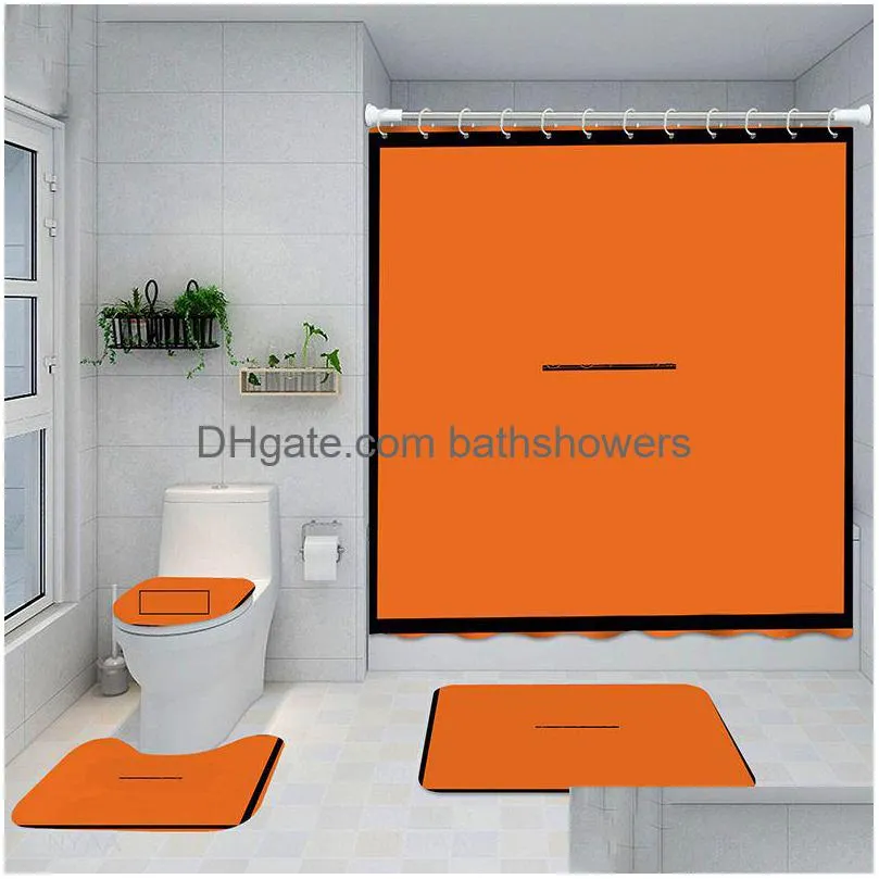 Djurtryckt vattentäta duschgardiner El Bath Non Slip Mats Designer Anti Pee Curtain Drop Delivery Dhzic