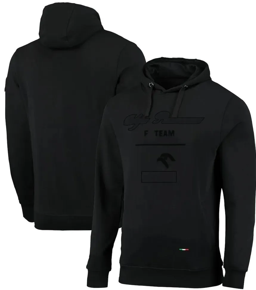 Apparel 2023 Herr Black Hoodie Formel 1 Officiell webbplats Samma fans överdimensionerade hoodie Spring and Autumn Men Team Logo Sweatshirt Hoodie