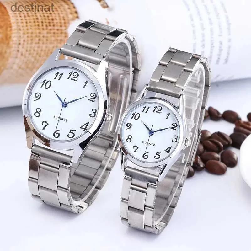 Women's Watches Man Women Couple Wrist Watches Stainless Steel Band Alloy Lovers Business Quartz Movement Wristwatch Elastic Strap Band WatchL231217