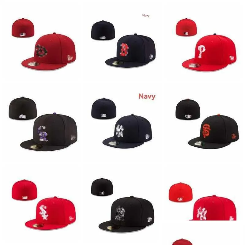 Ball Caps Klaar Voorraad Mexico Ingericht Letter M Hip Hop Maat Hoeden Baseball Adt Flat Peak Voor Mannen Vrouwen Fl Gesloten 7-8 Drop Delivery Fash Dhzxl