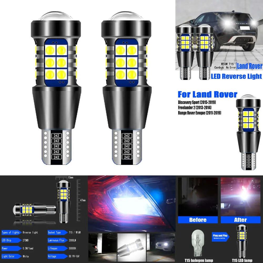 Novas luzes decorativas 2pcs T15 Canbus sem erro LED luzes reversas lâmpada W16W lâmpada de backup para Land Rover Discovery Sport Freelander 2 Range Rover Evoque