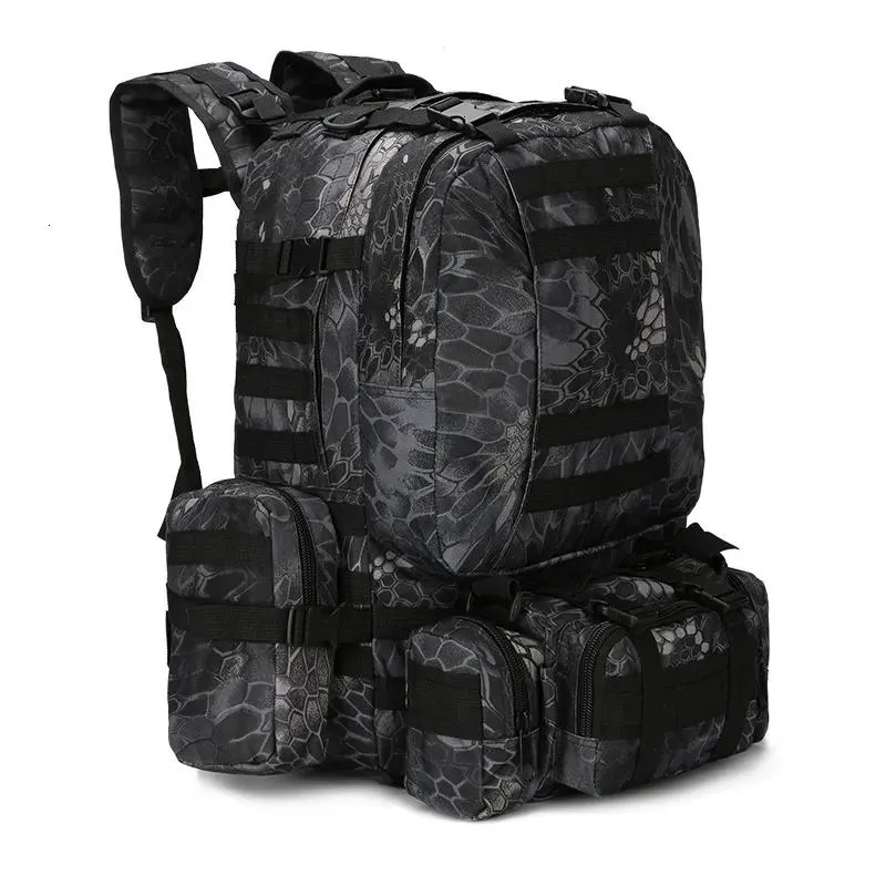 Sacs 50l Tactical Backpack 4 in 1 Sacs militaires Sacs armée Rucksack sac à dos molle molle extérieur sac Sac de sport Camping Randonnée