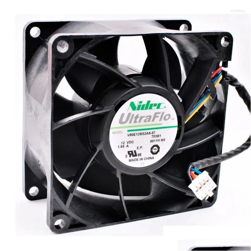 Fans Refrigeraciones Computadora Marca Original V80E12Bs2A5-57 8Cm 8038 80X80X38Mm Dc12V 1.95A Refrigerador Servidor Ventilador de enfriamiento Drop Delivery Com Ot4Bj