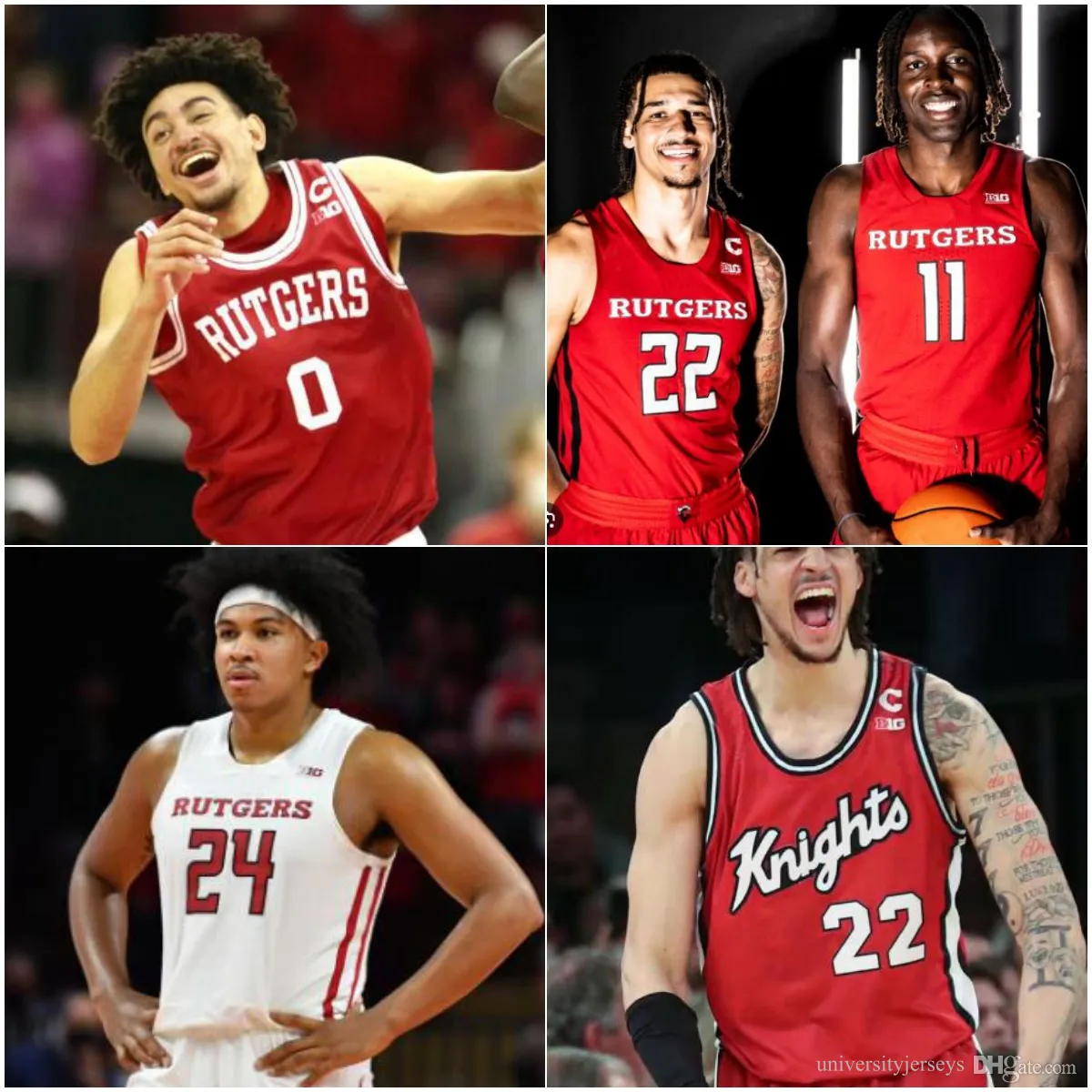 Niestandardowe Rutgers Szkarłatne Knights Basketball Jersey Dowolne nazwisko dowolny numer Derek Simpson Jamichael Davis Noah Fernandes Mawot Mag Aundre Hyatt Aiden Terry