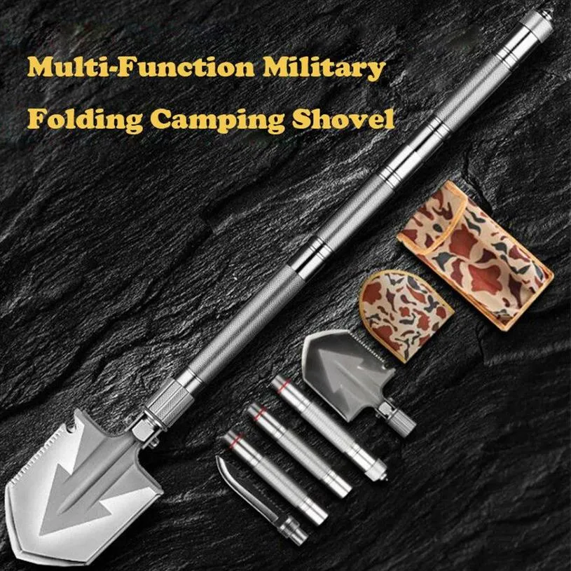 Max Length 92cm Shovel High-carbon Steel Shovel Outdoor Tactical Multifunctional Folding Camping Equipment Survival Tool284C