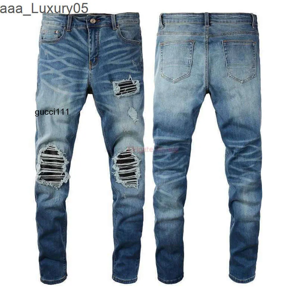 Hoge amari Blauwe amirl Grote amirlies Broeken am Knife amis imiri Denim amiiri es AM Street Designer Cut Kleding Tranen es Jeans Collage Mx1 Made Old Wash Slp Slim Fit Sm H4S2