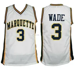 Dwyane Wade #3 Marquette Golden Eagles College White Retro Basketball Jersey Men's Ed Custom Any Number Name Jerseys