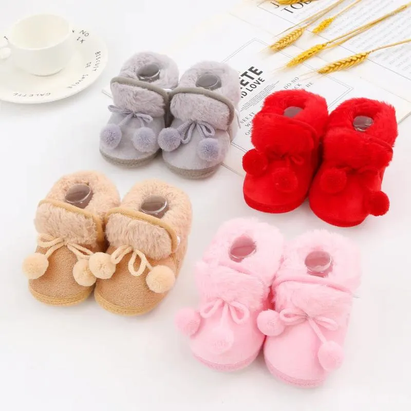 First Walkers Born Booties Baby Socks Shoes Girl Winter Warm Cute Toddler Prewalkers Soft Anti-slip Infant Crib Crawl