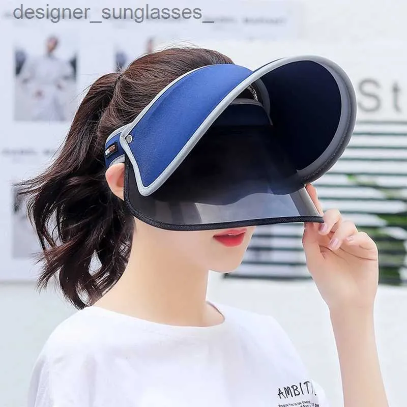 VISORS UV保護サングラスCS夏の日焼け止めバイザーCユニセックス空のトップサンハットサイクリングドライビングケースビーチSNバックHATSL231219