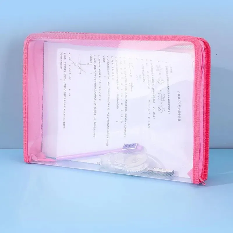 A4 Plastic Clear Zippy Bag Document Storage Folder Wallet Black - View #4