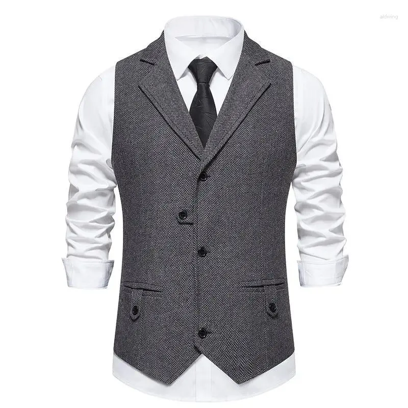 Chalecos para hombres Blazer formal de negocios Chaleco de un solo pecho Slim Fitted Color sólido Llegada en stock 1 pieza