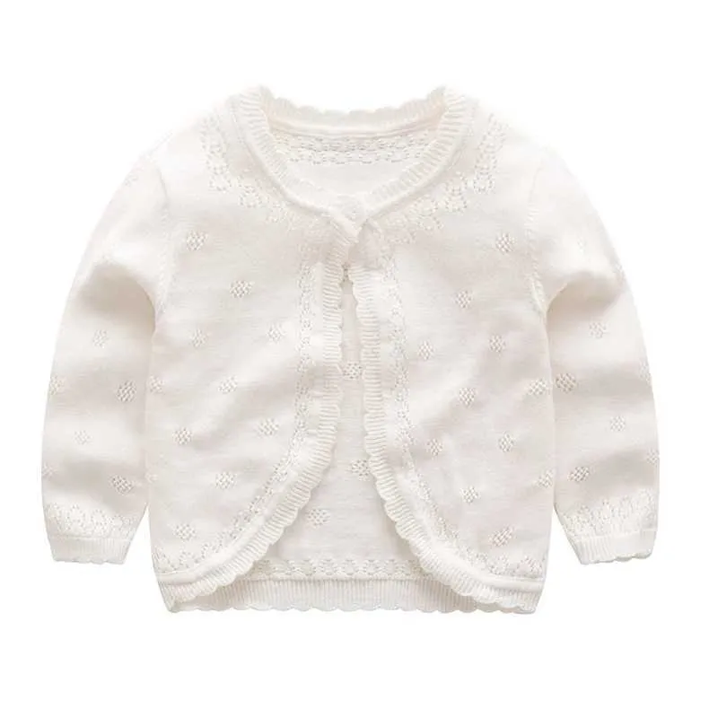 Pullover Primavera e autunno neonato bambina maglione maglieria cardigan a forma di fibbia giacca in maglia sottileL2312155