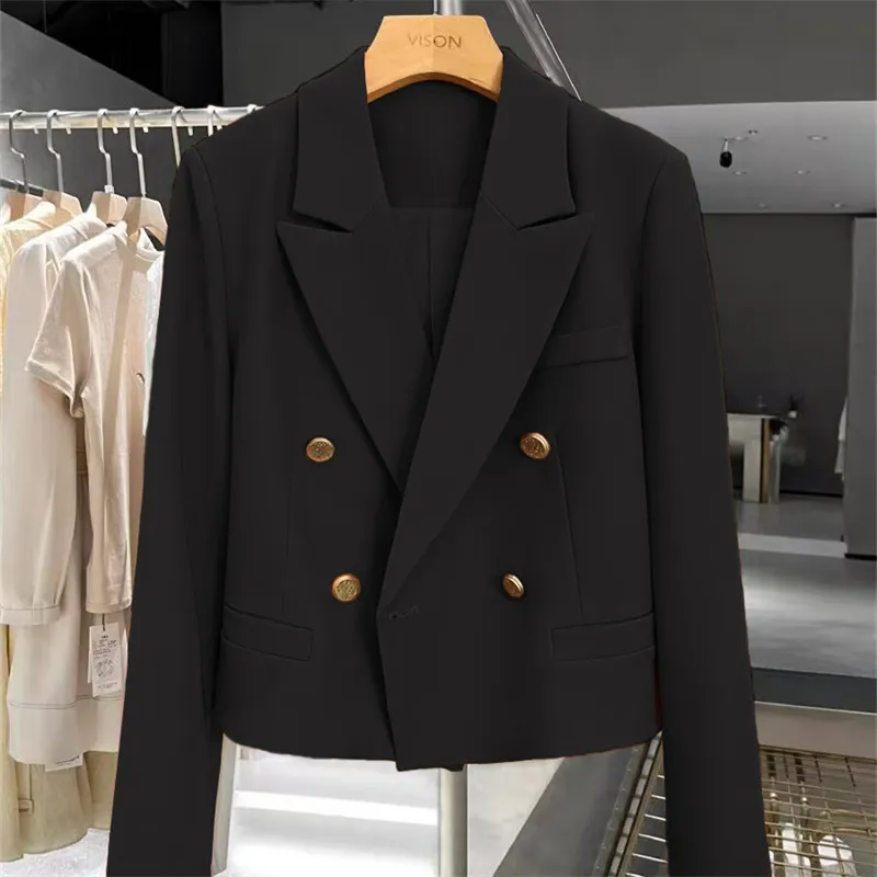 Женские костюмы Пиджаки Модный женский ретро костюм Формальная женская офисная деловая рабочая одежда Легкий роскошный пиджак с карманом