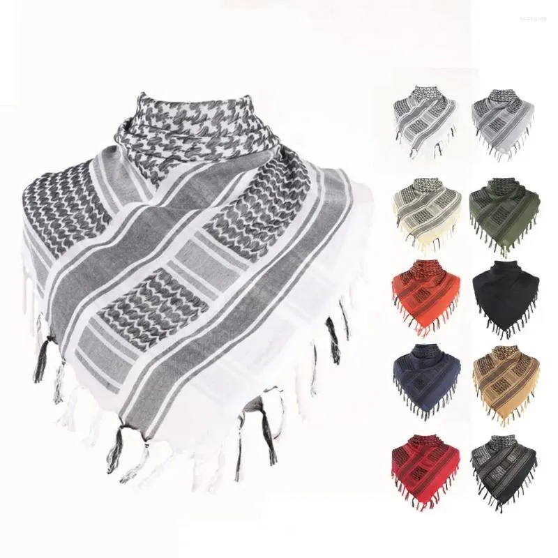 Foulards Femmes Hommes Unisexe Écharpe Arabe Châle Palestine Keffiyeh Léger Militaire Shemagh Homme Stripe Wrap Avec Glands Doux Chaud