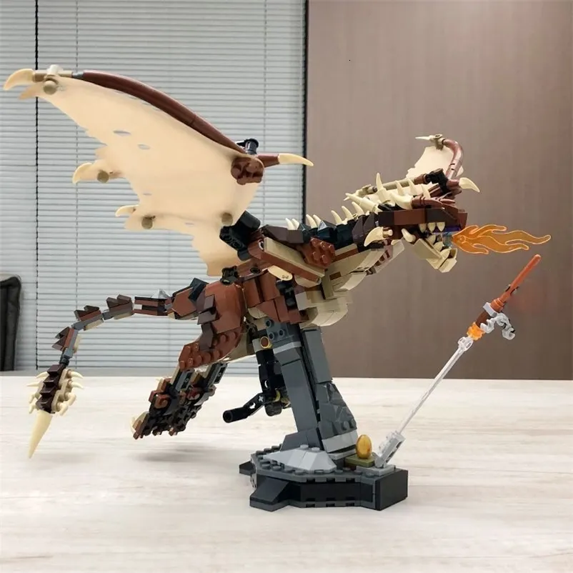 Outros brinquedos 671pcs filme mágico ungarian horntail dragão edifício 76406 montar modelo tijolos brinquedos presente para criança adulto 231218