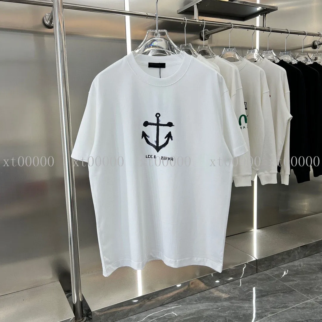 23SS Tasarımcı Mektup Baskı Tişörtleri Tee Sweatshirt Moda Yüksek Sokak Kısa Kollu Yaz Günlük Tişört Nefes Alabilir Erkekler Kadın Mürettebat Boyun Tees Elbiseleri Wo 12-4