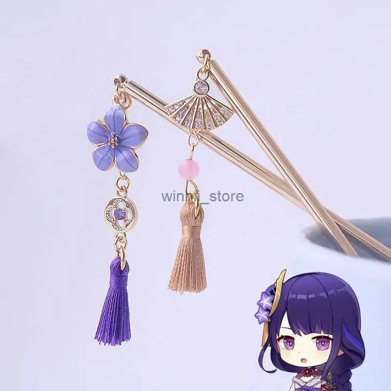 Tiaras Genshin Impact Raiden Shogun Estilo Chino Palillos Para El