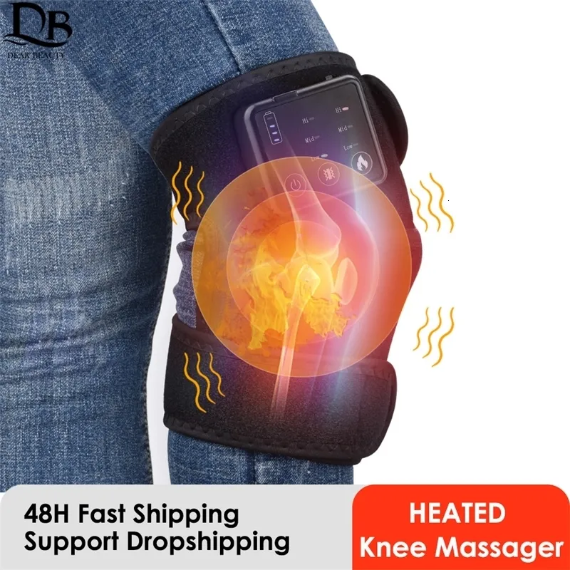 Foot Massager Electric Heating Knee Massager Far Infrared Joint Physiotherapy Elbow Knee Pad Vibration Massage Pain Relief Health Care 231218