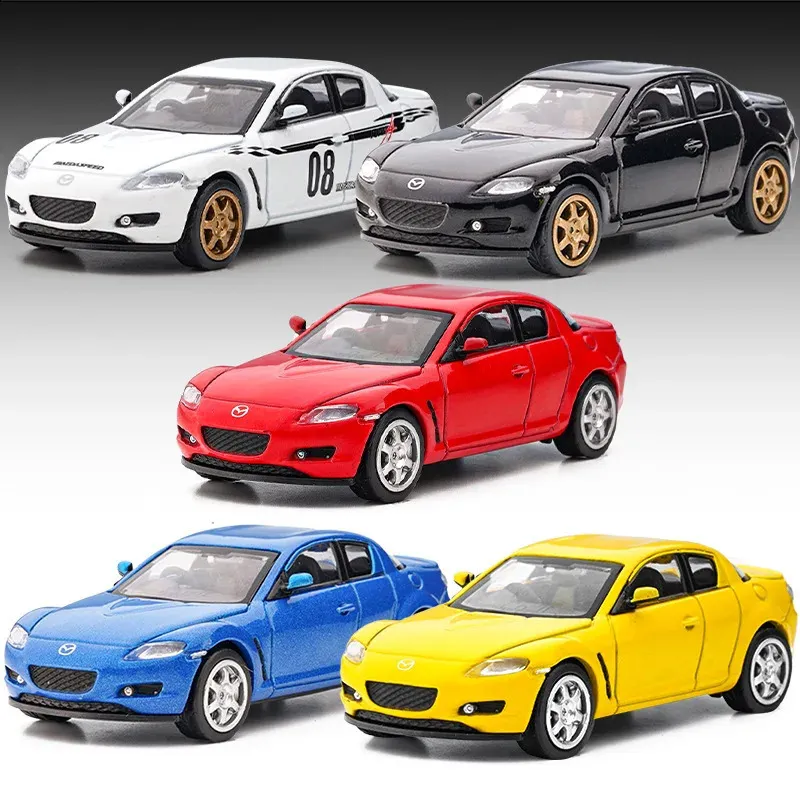 Electric RC Car UM 1 64 Mazda RX 8 Sports Alloy Model Small scale Collection Miniature Diecast 231218