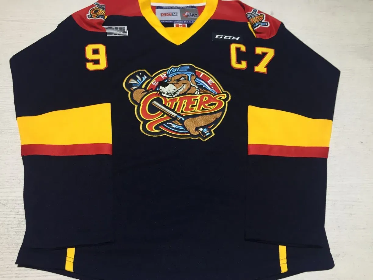 Personnalisé Hommes OHL 97 CONNOR MCDAVID Hockey INSCRIT 'Chl ROY 2013' ERIE OTTER CCM JERSEY Road Navy Maillots Cousu S-6Xl 54