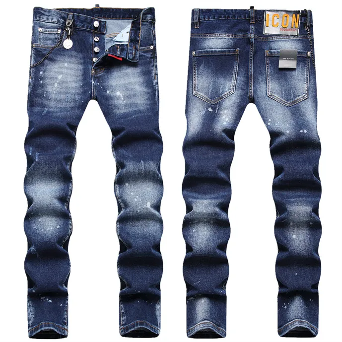 2 Nouveau Designer Hommes Pantalons Skinny Jeans Casual Hommes Mode En Détresse Ripped Slim Moto Moto Biker Denim Pantalons Hip Hop # 316