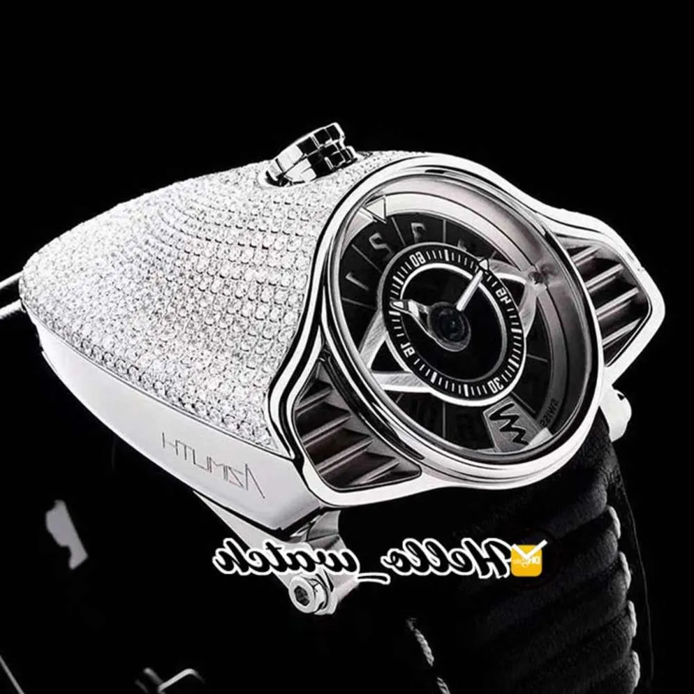 New Azimuth Gran Turismo 4 Variants sp ss gt n001 full diamonds miyota automatic mens watch silver dial dial watches hell2465