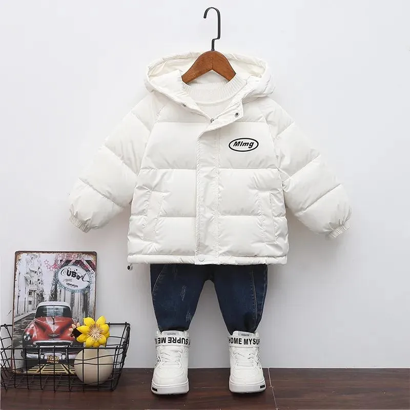 Abrigo Chaqueta de algodón para niños, chaqueta de invierno para niños y niñas, Chaqueta de algodón gruesa y de felpa para niños pequeños y medianos