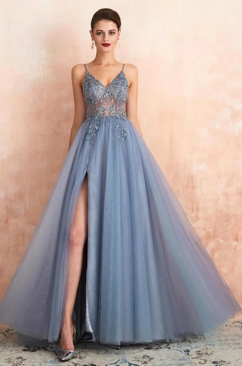 Modern A Line Tulle Prom Dresses Sexy Spaghetti... From Babyonline, $125.07 | DHgate.Com Modern A Line Tulle Prom Dresses Sexy Spaghetti... From Babyonline, $125.07 | DHgate.Com