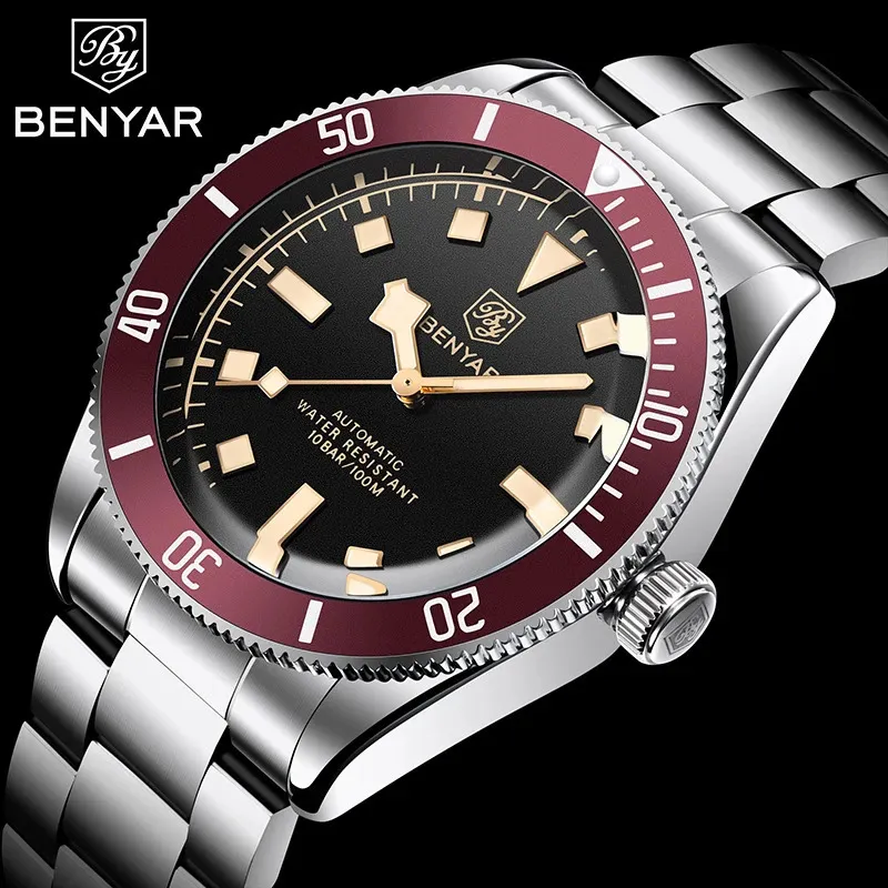 Autres montres Benyar Mens mécanique automatique Top marque de luxe montre pour hommes montre de sport pour hommes BB58 montre-bracelet étanche Chocie cadeau 231219