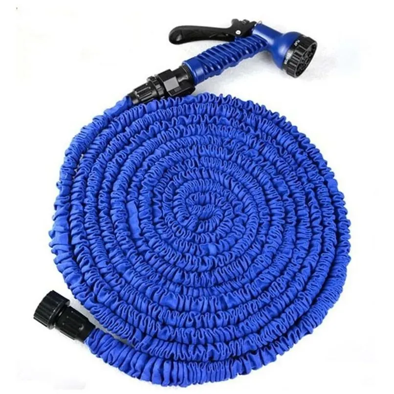 Équipements 25FT200FT Tuyau d'arrosage extensible flexible en plastique s pistolet de lavage de voiture pulvérisateur outils d'irrigation 220813