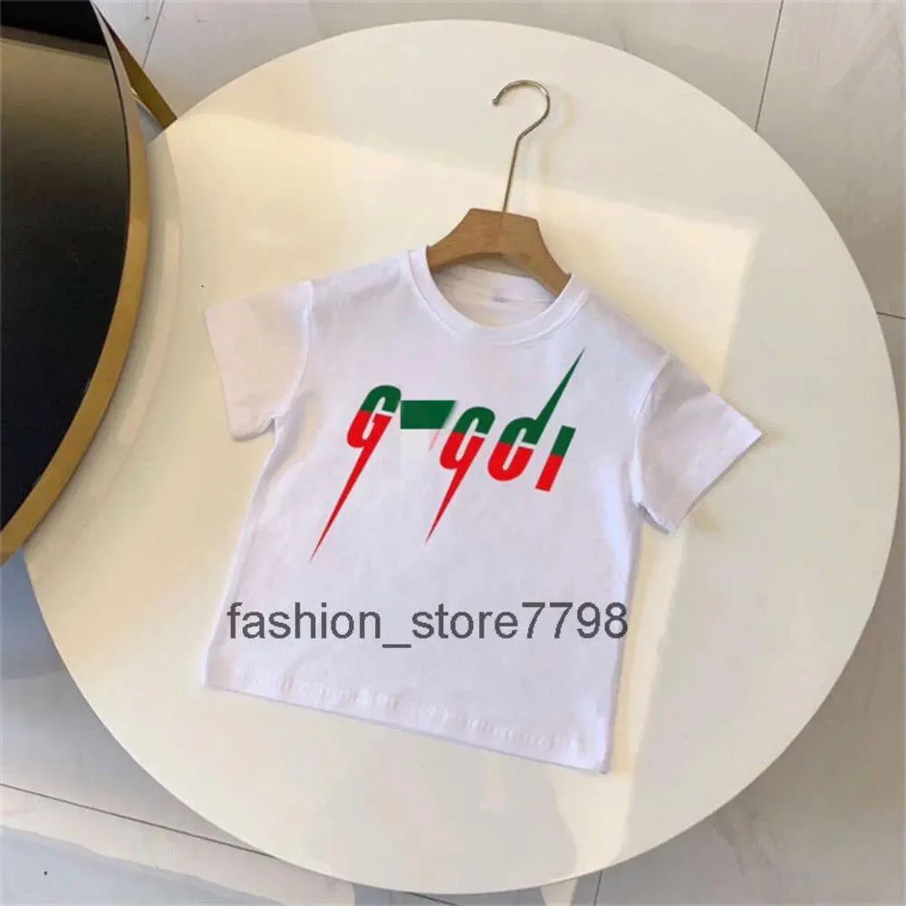 TシャツファッションキッズポロTシャツ子供半袖波状ストライプベイビーTシャツボーイズトップ衣料レタープリントティーガールコットンTシー