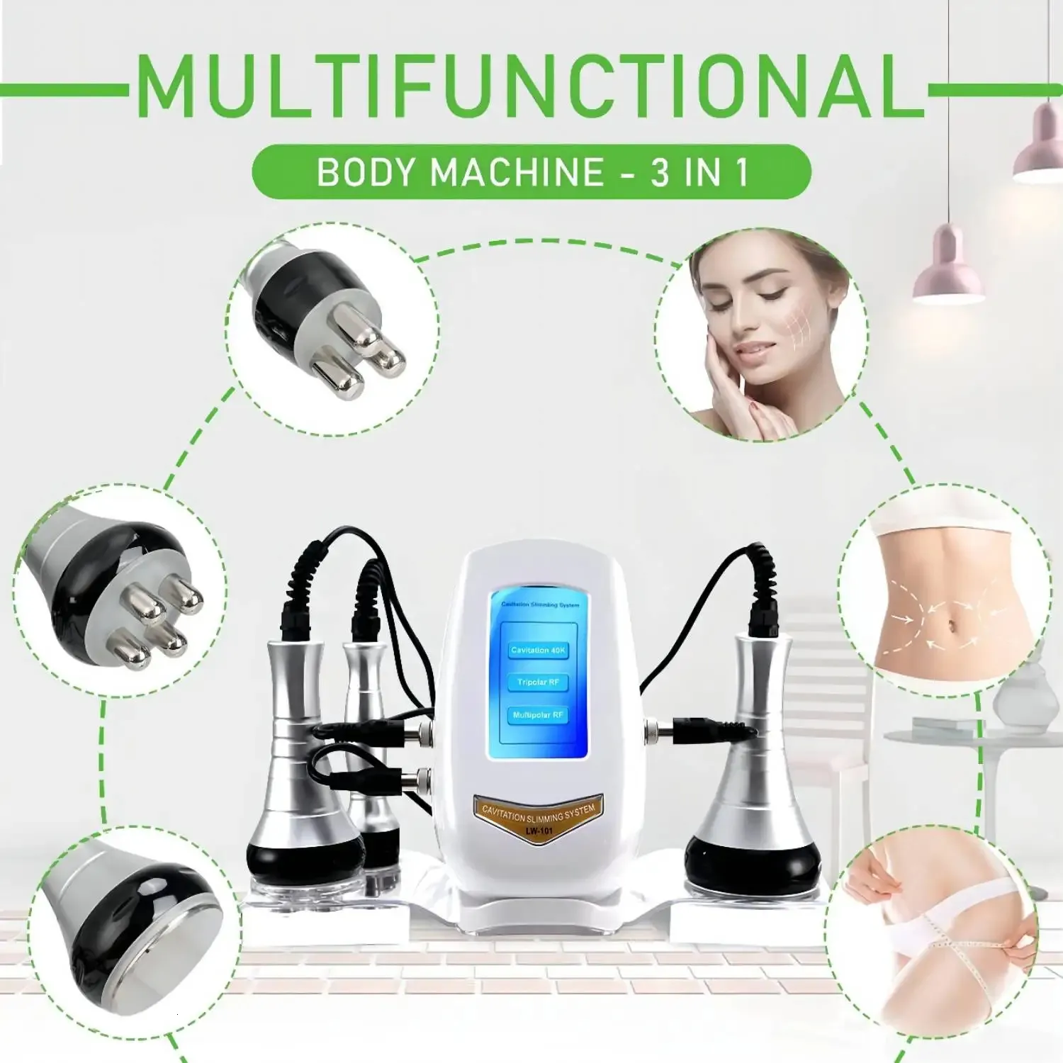 40K Cavitation Ultrasonic RF Lipo Machine for Body Slimming Anti Wrinkle Skin Tightening Rejuvenation 2024 Model