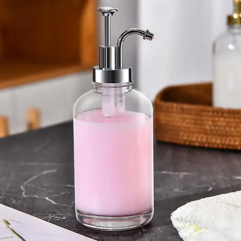 Liquid Soap Dispenser Leak Proof Syrup Pump Glass Coffee Bottle Set With Labels For Home Restaurant 17oz Bar Accessories Easy