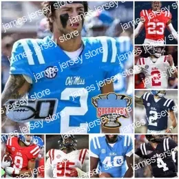 New Custom Sugar Bowl Ole Miss Rebels Football Jersey NCAA College John Rhys Plumlee Matt Corral Snoop Conner Drummond Manning A.J. BROWN Ealy