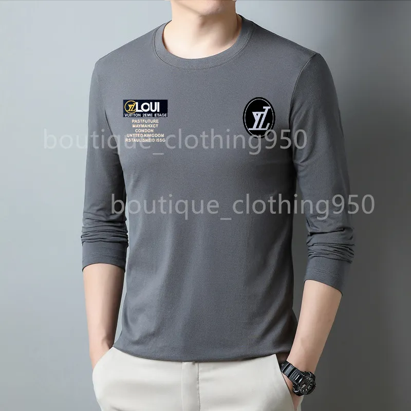 مصمم القمصان للرجال T Shirt Fashion Crewneck Pullover Men Short Sleeve Tees Solid Long Long Sleeve Tshirt Base Shirt Top Aob0