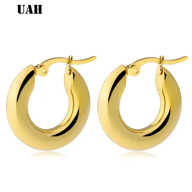 Stud Uah Zweifarbige Goldfarbe Frauen Geschenkverkauf Mode Schmuck Edelstahlfrauen runde Fantasie-Hoop-Ohrringe 231219