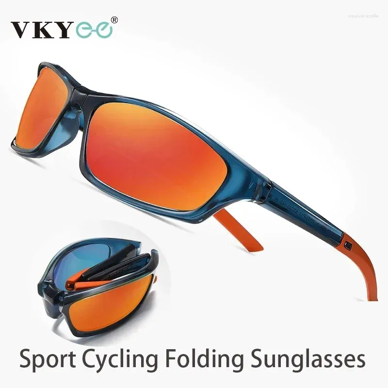 Okulary przeciwsłoneczne Vicky Sports Folding okulary słoneczne Mężczyźni Ultra-Light Olgle Kolor WindProof Portable Cycling Polaryzowane kobiety S24101