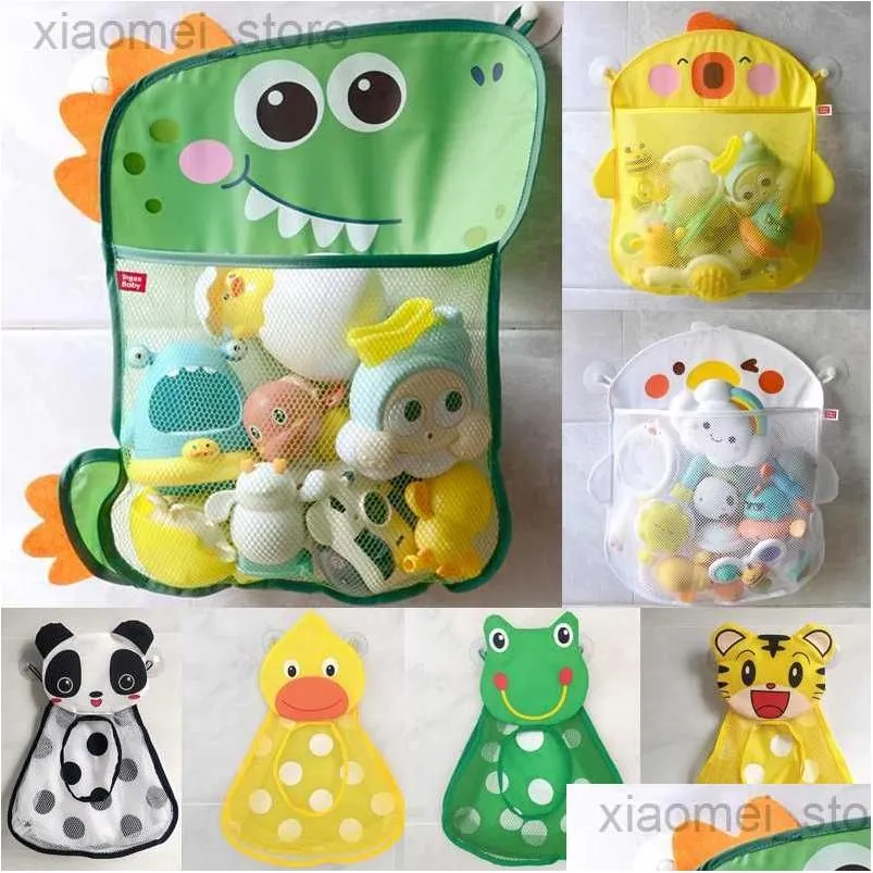 Badspeelgoed 3Pscbath Injector Badkamer Mesh Organizer Bag Cartoon Dinosaurus Kip Dierlijke Vormen Baby Netto Case Kinderen Doek Waterspeelgoed Otp64