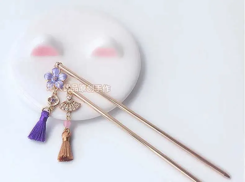 Tiaras Genshin Impact Raiden Shogun Estilo Chino Palillos Para El