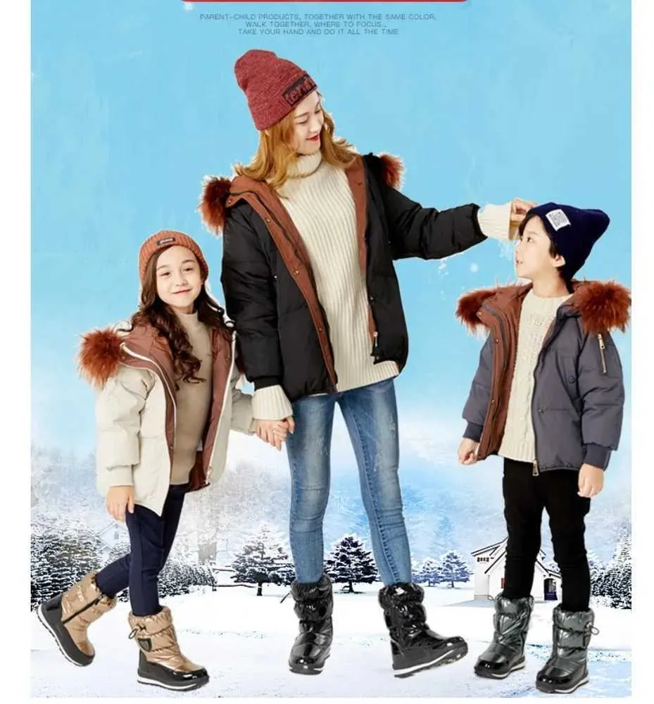 Boots Silver Winter Boots Buffie Brand Quality Russia Children Snow Boots Girl fashion free shipping nice lookinL231218