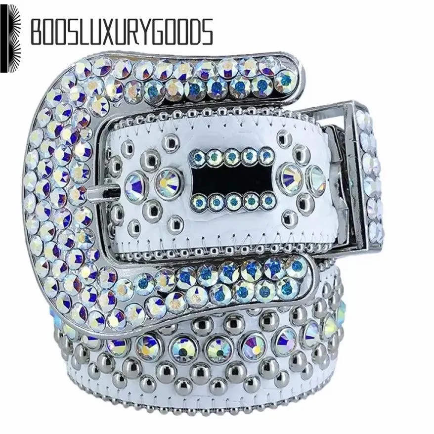 2022 Ceinture de créateur Bb Simon Ceintures pour hommes Femmes Ceinture de diamant brillant blanc cintura uomo boosluxurygoods315T