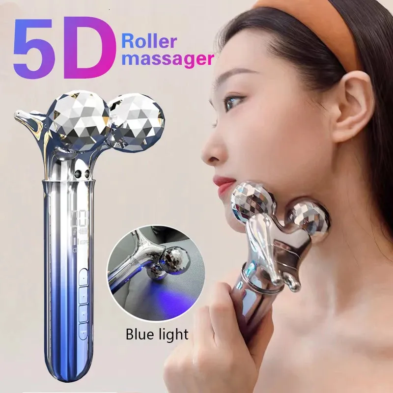 Massageador de rosto Microcorrente Roller de face Vibração Vibração MASSAGEM OLENTE V RAPELO DUPLO DE CHING DUPLO DE LIVENDO DOS DISPOSITIVOS DE BELAÇÃO DO CORPO 231218