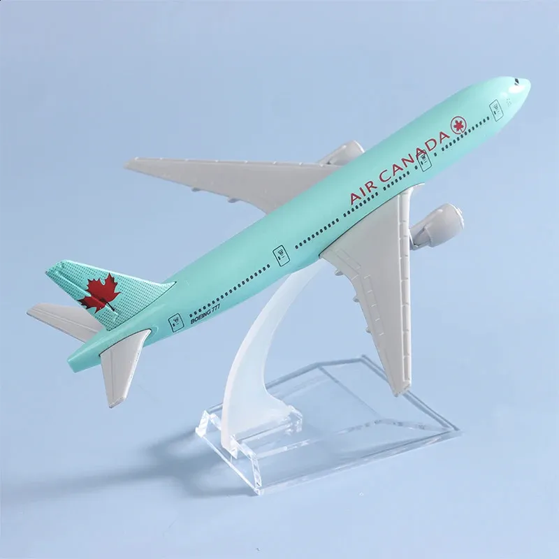 Aeronave Modle Air Canada Boeing 777 Avião Modelo Liga Metal Avião Coleção de Lembranças 16cm 231218