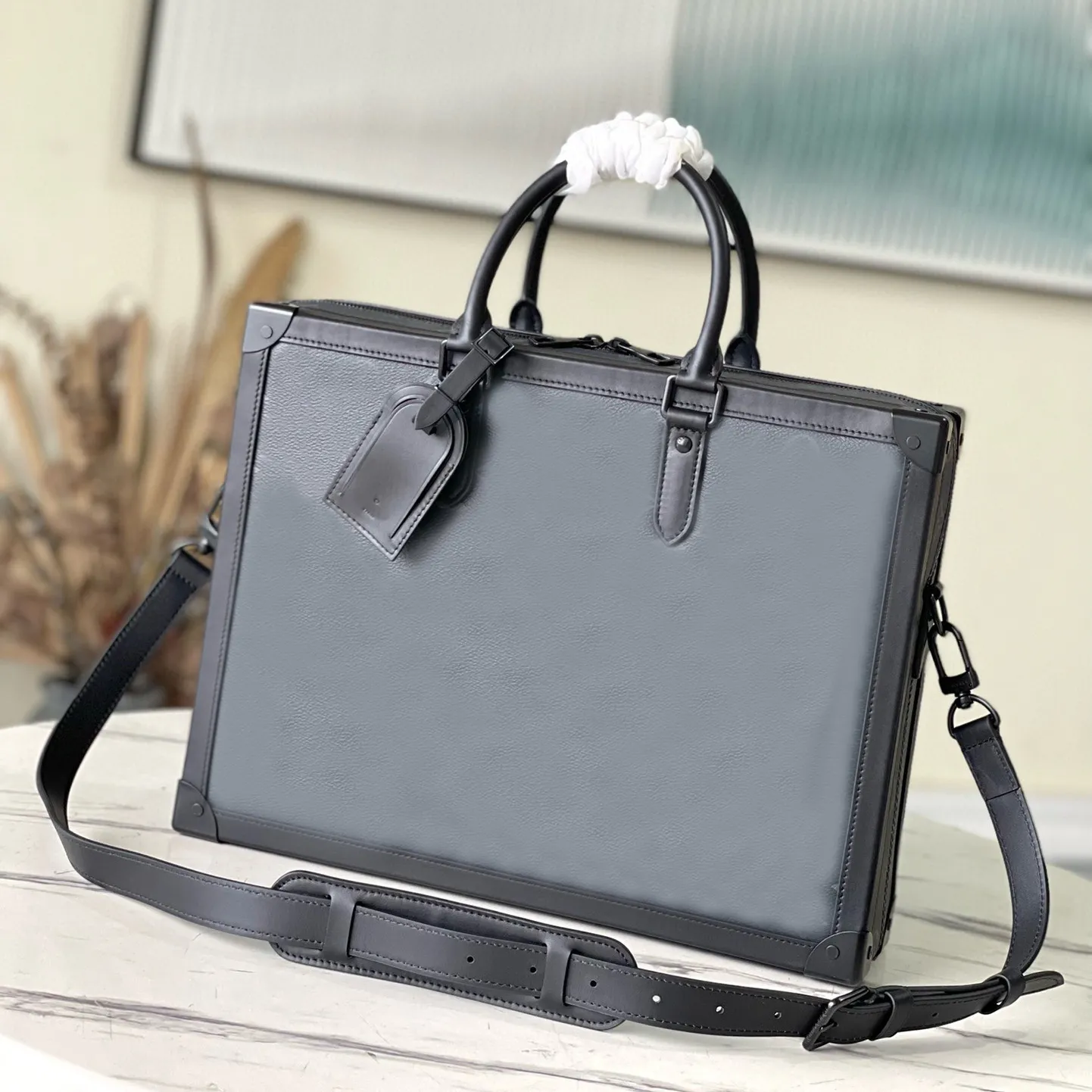 Leather Bag Mens Document Bag Designer Briefcases Soft Trunk