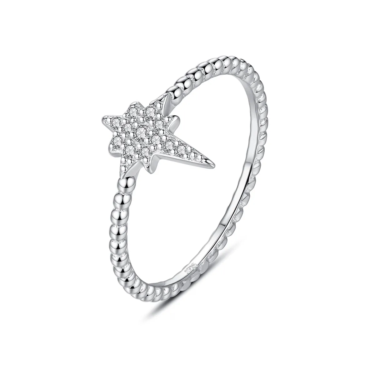 Nowy mikro set cyrkon ósme gwiezdne gwiezdne pierścionek biżuteria europejska moda s925 srebrny wykwintny pierścionek dla kobiet w wiosnym przyjęciu walentynkowe prezent SPC