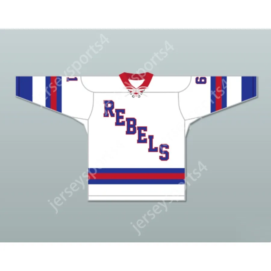 Anpassad White Down Roanoke Valley Rebels Hockey Jersey New Top Stitched S-M-L-XL-XXL-3XL-4XL-5XL-6XL