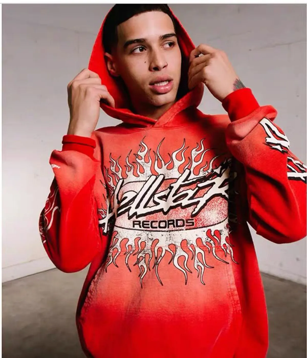 DHgate.com:Fashion Trend hellstar hoodie Red y2k tracksuit Men& 