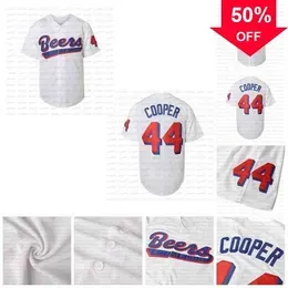 Xflsp GlaC202 Milwaukee Beers Baseball Jersey 44 Joe Cooper Movie Jerseys Stitched