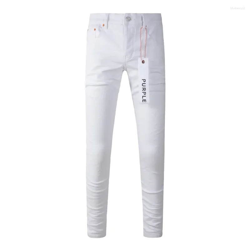 Jeans Purple Brand Men's Jeans Slim Fit Skinny Solid White Denim Pants Streetwear Pants 833